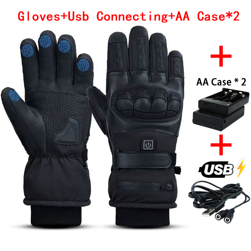 Ski Glove Waterproof - 加熱手袋ハンドウォーマー電気サーマルグローブ防水スノーボードサイクリングオートバイ自転車スキー屋外冬手袋