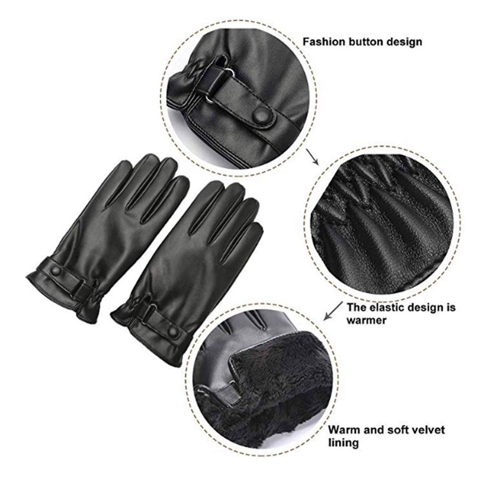 男性用冬用手袋 運転用 ランニング用 バイク用 タッチスクリ - Leather Driving Glove のレビューと価格