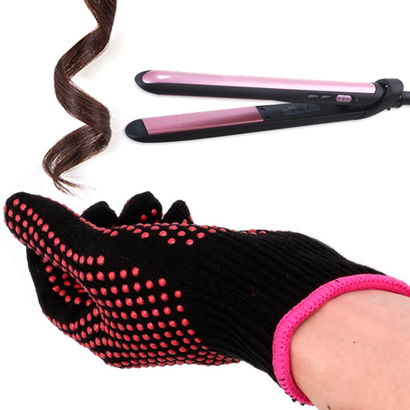 耐熱ヘアスタイリンググローブ サロンでのパーマ、カール、スト - Heat Resistant Glove のレビューと価格