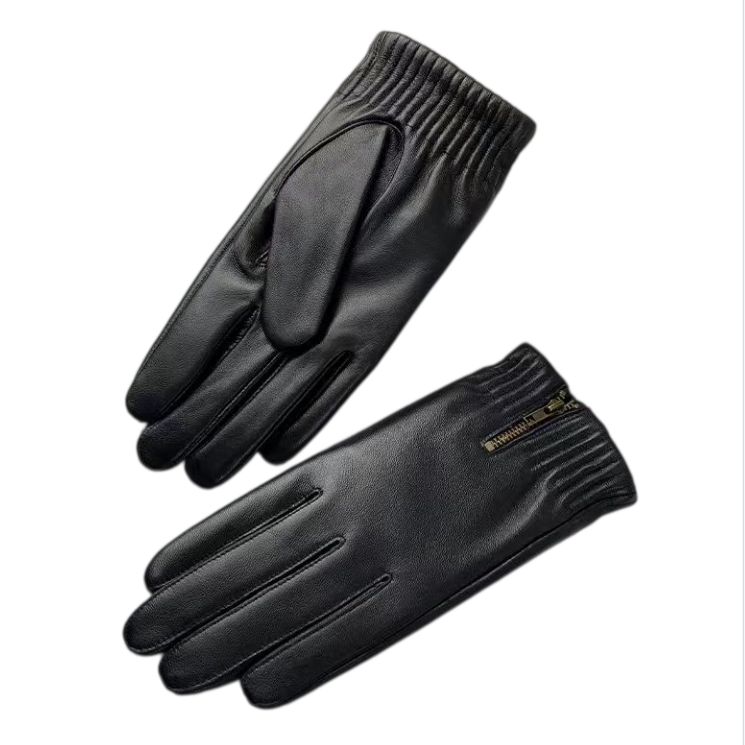冬用 厚手 あたたか レトロ調手袋 黒色 天然羊革製 メンズ - Leather Driving Glove のレビューと価格