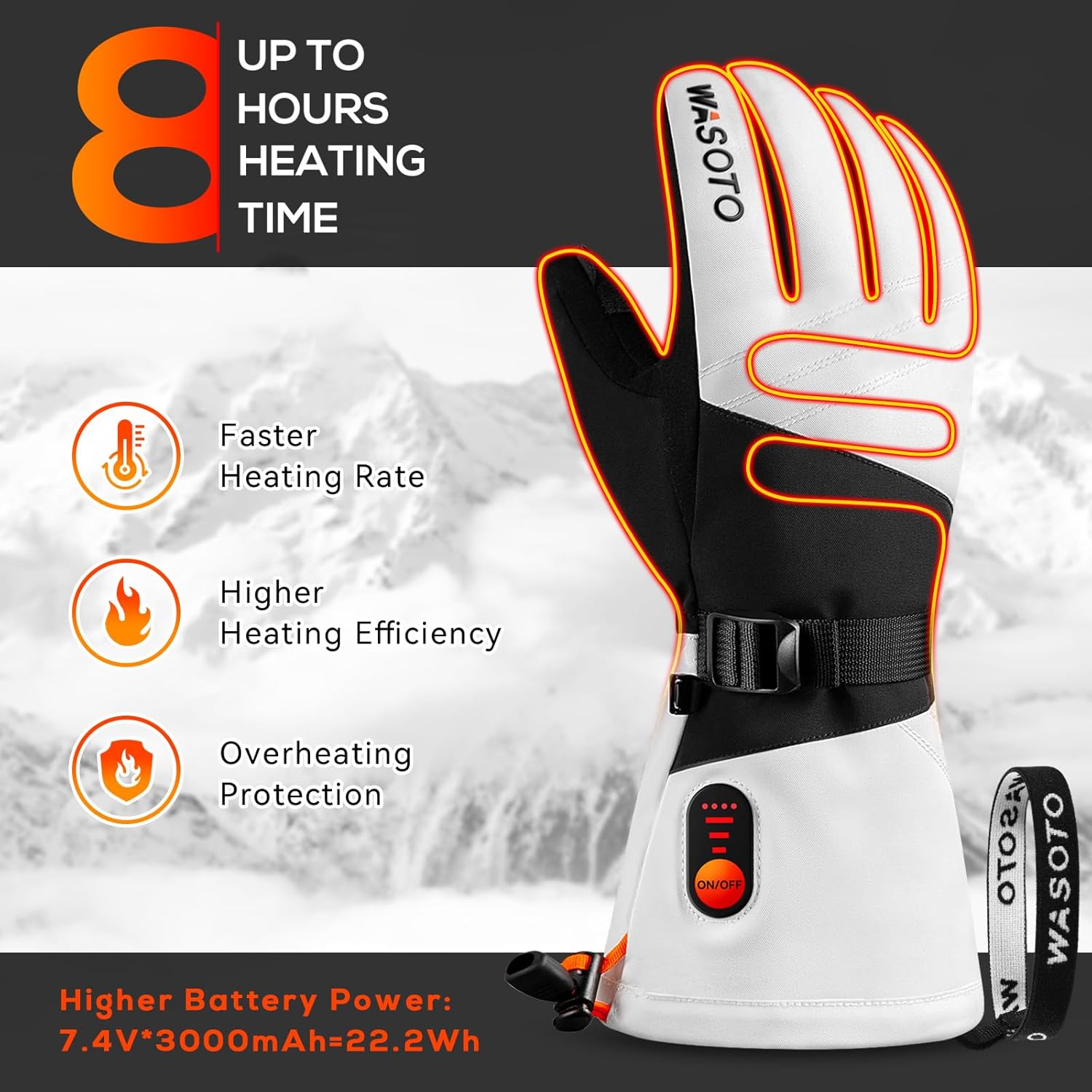 プロ仕様のUSB充電式スキーグローブ。冬用の電気式ヒーター内 - Ski Glove Waterproof のレビューと価格
