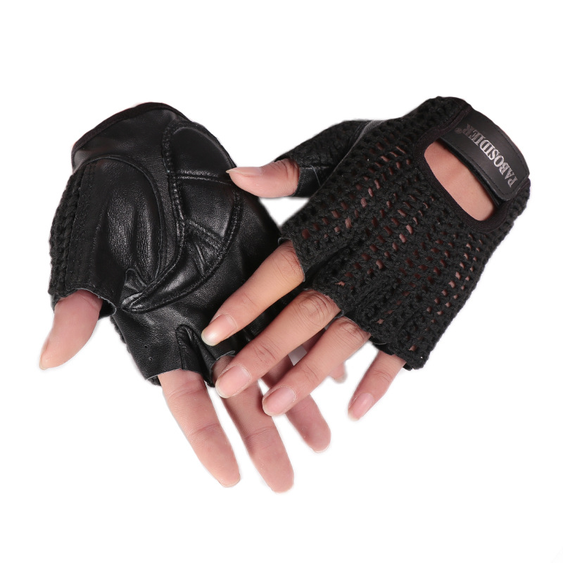 ユニセックスサマーハーフフィンガーレトロ牛革グローブ ヴィン - Leather Driving Glove のレビューと価格