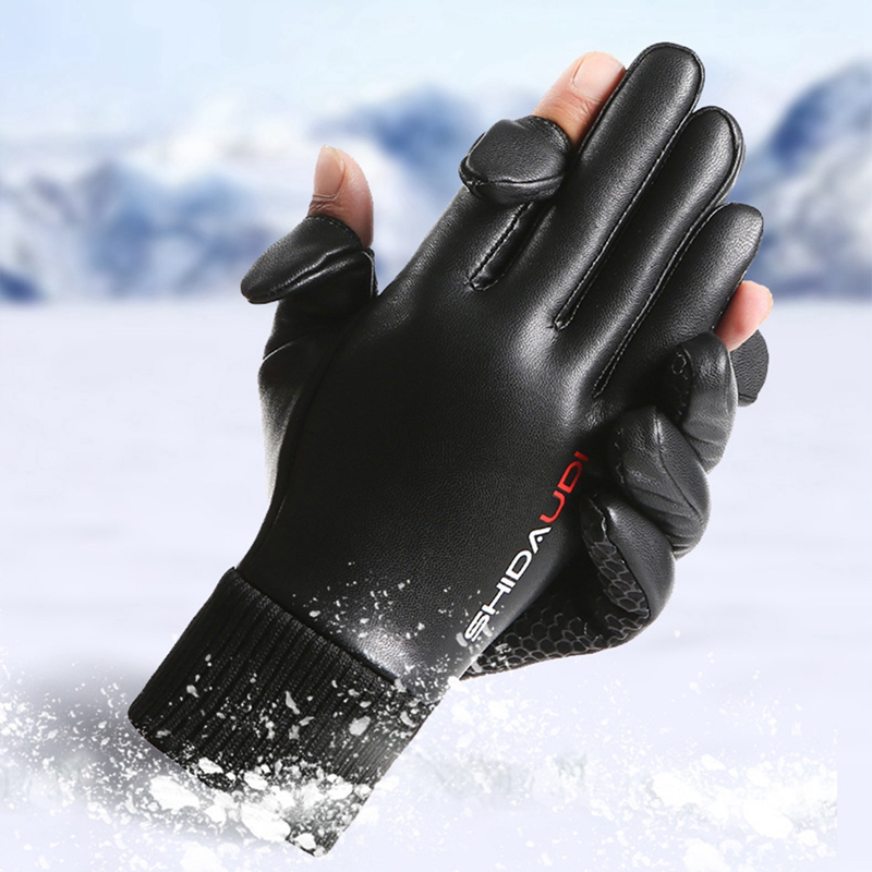 男性用バイク用グローブ、サイクリング用グローブ。PUレザー製 - Ski Glove Waterproof のレビューと価格
