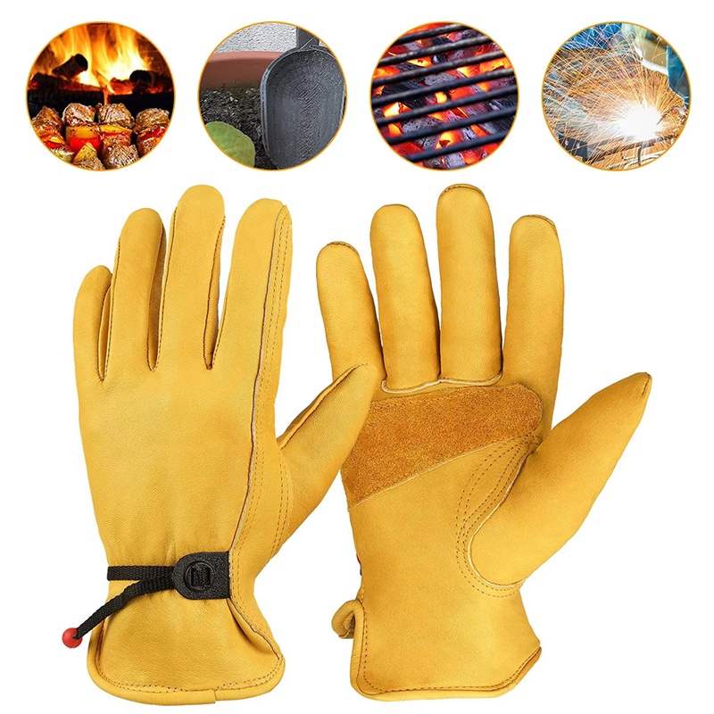 1組の革製作業用手袋。牛革製で、溶接作業、安全保護、作業員、 - Leather Driving Glove のレビューと価格