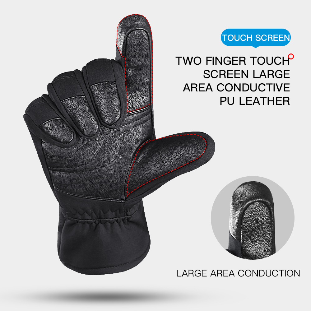 冬の屋外サイクリングスキー登山手袋厚みのあるフリース暖かいタ - Ski Glove Waterproof のレビューと価格