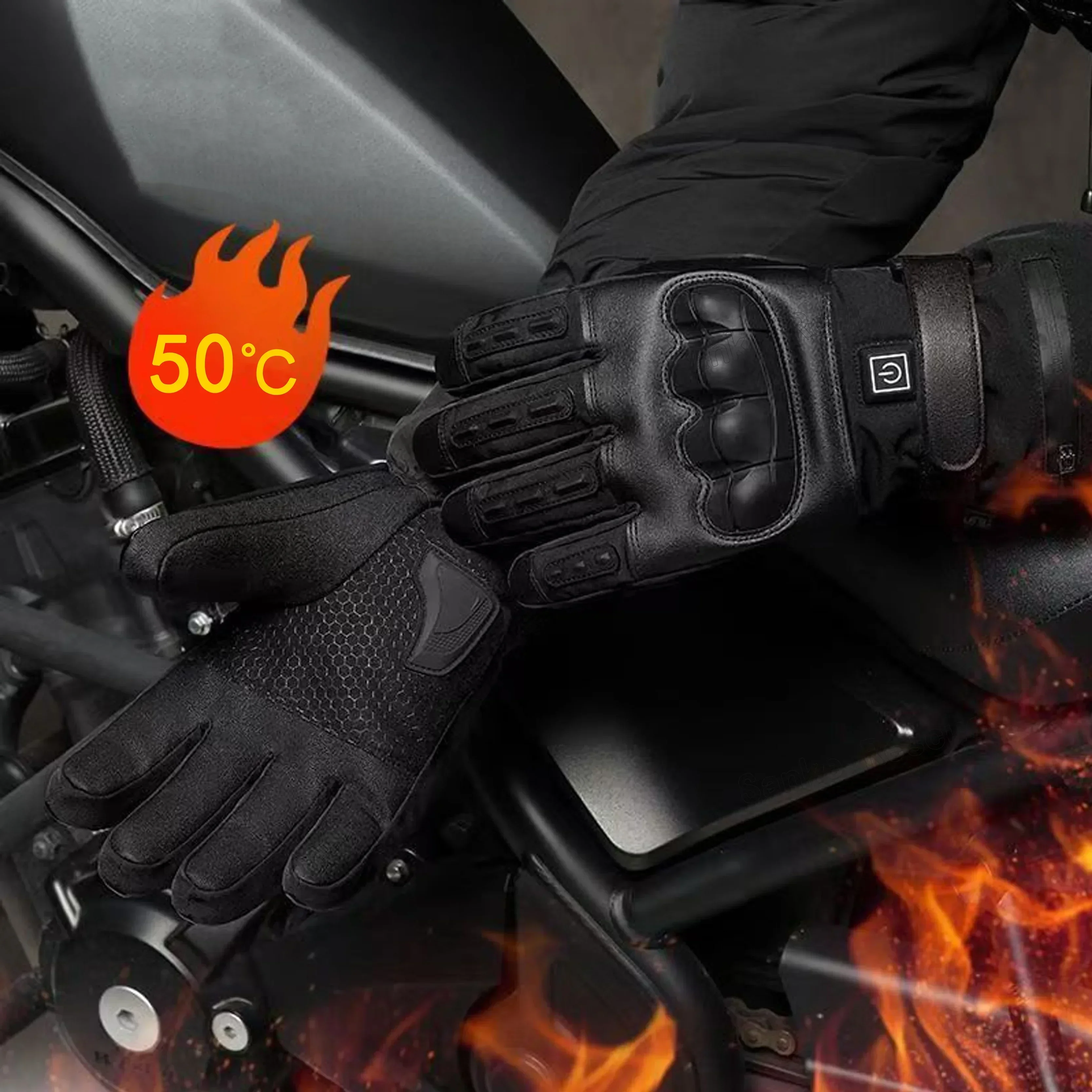加熱手袋ハンドウォーマー電気サーマルグローブ防水スノーボード - Ski Glove Waterproof のレビューと価格