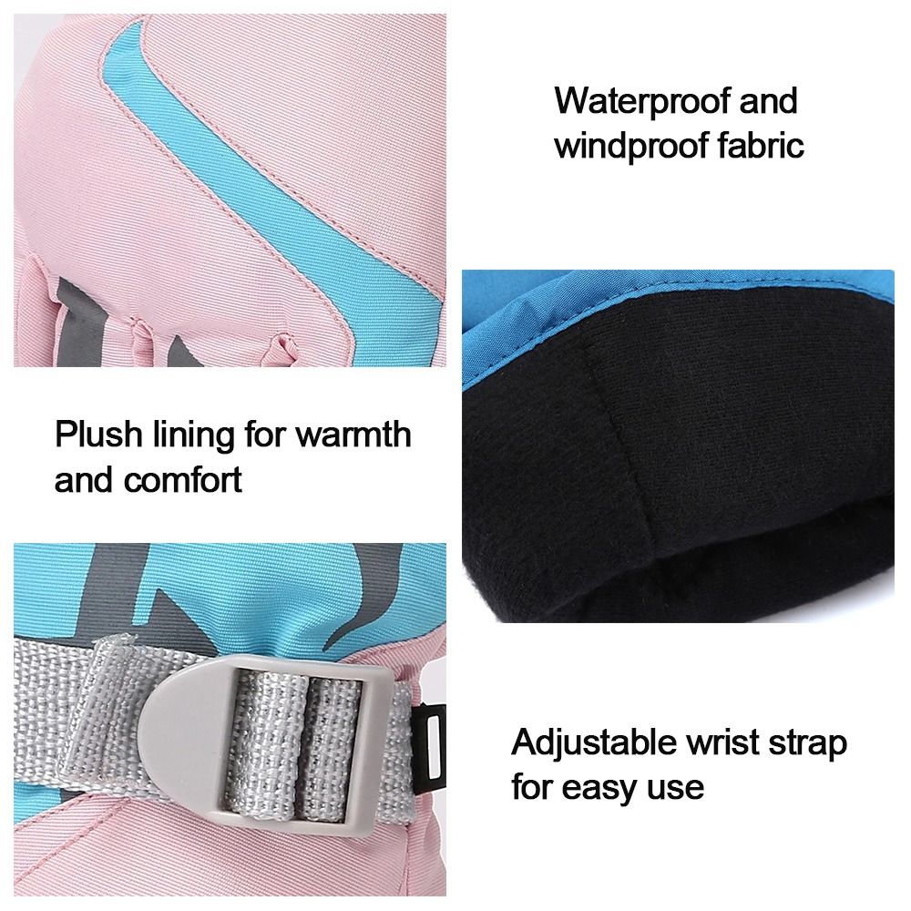 かわいい防風子供用スキーグローブ滑り止め防水ミトン厚く暖かい - Ski Glove Waterproof のレビューと価格