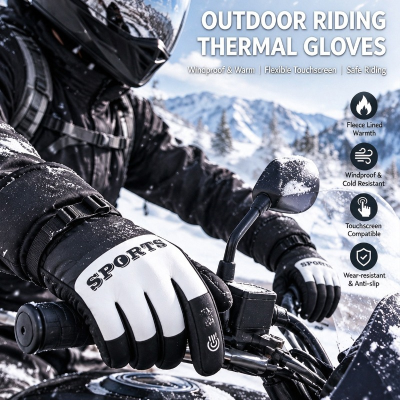 冬用バイクグローブ、屋外用、防水、防寒、保温、フリース裏地、 - Ski Glove Waterproof のレビューと価格